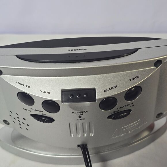 Sharp LED Digital Alarm Clock,‎ Swivel Base, SilverCase, Red Display, SPC033 - Picture 3 of 7